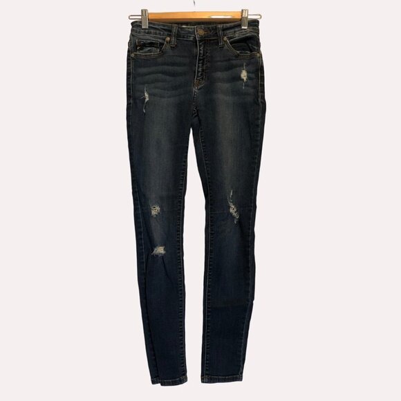 KANCAN Mid Rise Distressed Skinny Jeans Size 25 - Picture 1 of 9